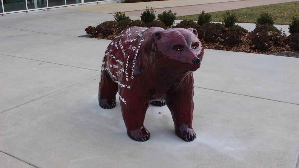 Bear Statue outside welcome center