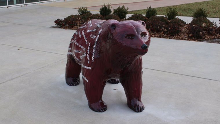Missouri State welcome bear statue